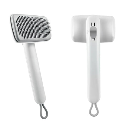 Dog & Cat Self-Cleaning Deshedding Slicker Comb - 1-Click Release Shedding Grooming Brush for Shed Control, Easy Clean, No Hair Picking
