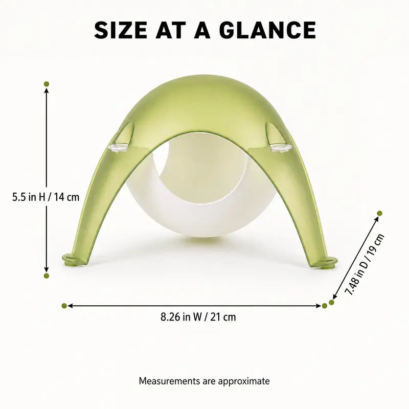 TUFFYUKI Plastic Hamster Hideout House for Cages, Translucent Easy-To-Observe Space Pod with Wide Entrance, Curved Cozy Shelter, Stable Anti-Slip Feet, Small Animal Habitat Accessory for Dwarf/Syrian Hamsters
