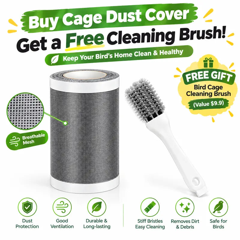 Bird Cage Seed Guard Mesh Tape, Self-Adhesive PP Mesh for Small-Medium Birds, Clean Floors & Contain Debris