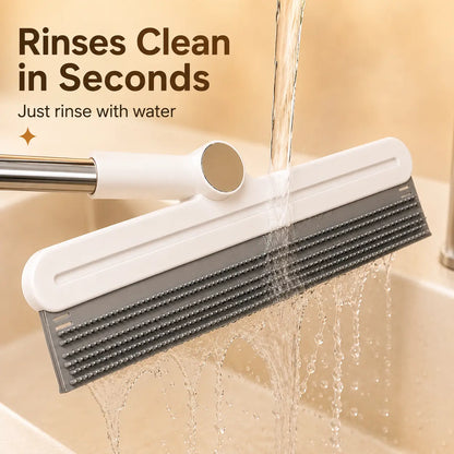 Pet Hair Remover Rake/Scraper, 180° Rotating Pet Hair Remover Broom, Reusable Wet Dry Squeegee, Silicone Scrubber for Carpet, Couch, Hardwood Floors,Bathroom and Pet Areas, Lint Roller Alternative for Rugs, Beds, Mats & Furniture