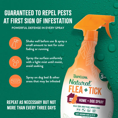 Tropiclean Natural* Flea + Tick Home + Dog Spray, 32Oz