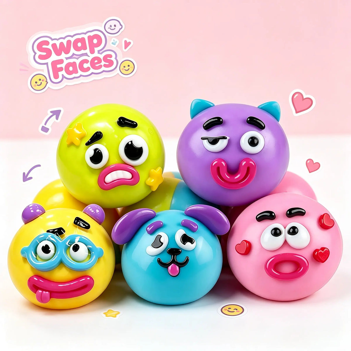 NEW Smushers Squishy - Curiosities Smushers Dog Face Swap Squishy Soft Moldable Cute Slow Rise Relaxing