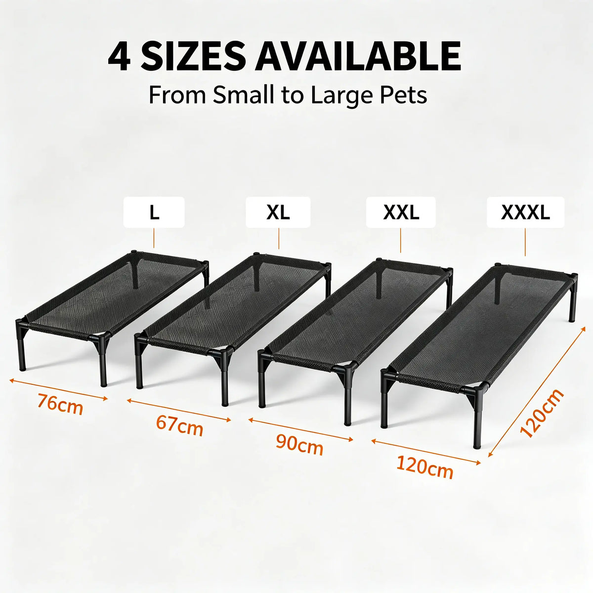 Classical Plain Elevated Cooling Pet Bed - Aluminum Frame, Breathable Mesh Design, Airflow Boost for Dogs & Cats, Comfy Human-Sized for Indoor-Outdoor Use