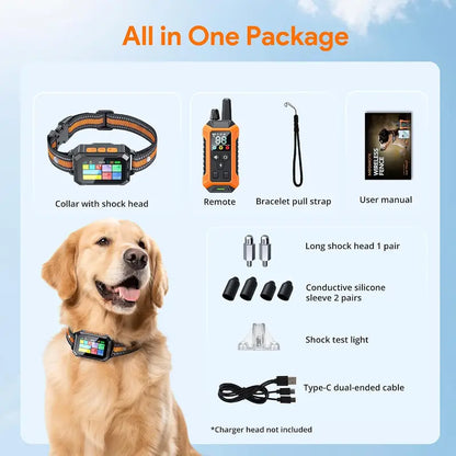 Meowant GPS Track Wireless Dog Fence System with Training Collar, Remote, Free App, 82-7000Ft Range, 3 Training Modes, Waterproof LCD Collar for Dogs over 10Lbs (Outdoor Use)