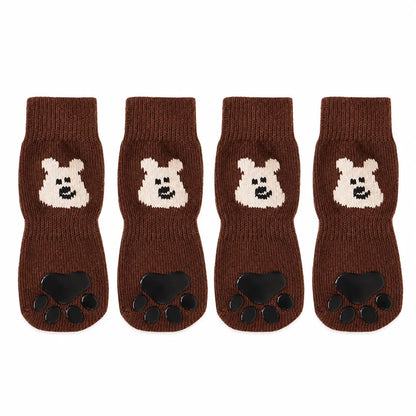 Dog Paw Protectors - 4-Piece Silicone Set with Anti-Slip Grip, Wear-Resistant, Lightweight Fit for Outdoor Safety of Puppies and Dogs