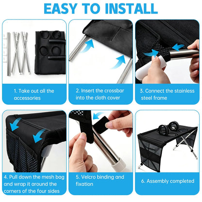 Pet Grooming Hammock for Small Dogs & Cats (Under 22 Lbs) - Stainless Steel Stand, Foldable Joint Protection Restraint Tool for Grooming Table Nail Trimming, Bathing Care