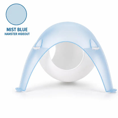 TUFFYUKI Plastic Hamster Hideout House for Cages, Translucent Easy-To-Observe Space Pod with Wide Entrance, Curved Cozy Shelter, Stable Anti-Slip Feet, Small Animal Habitat Accessory for Dwarf/Syrian Hamsters